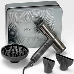 DIVA Atmos 2 Ultra Hairdryer with diffuser diffuser and attachments